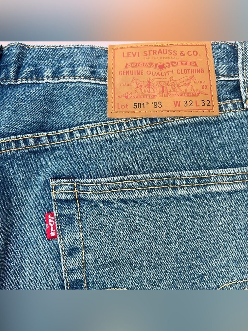 2022 Levi's 501 premium big E blue jeans - Picture 3 of 3